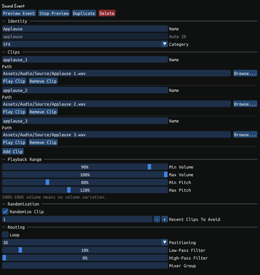 Jam Audio Toolkit Companion sound event editor