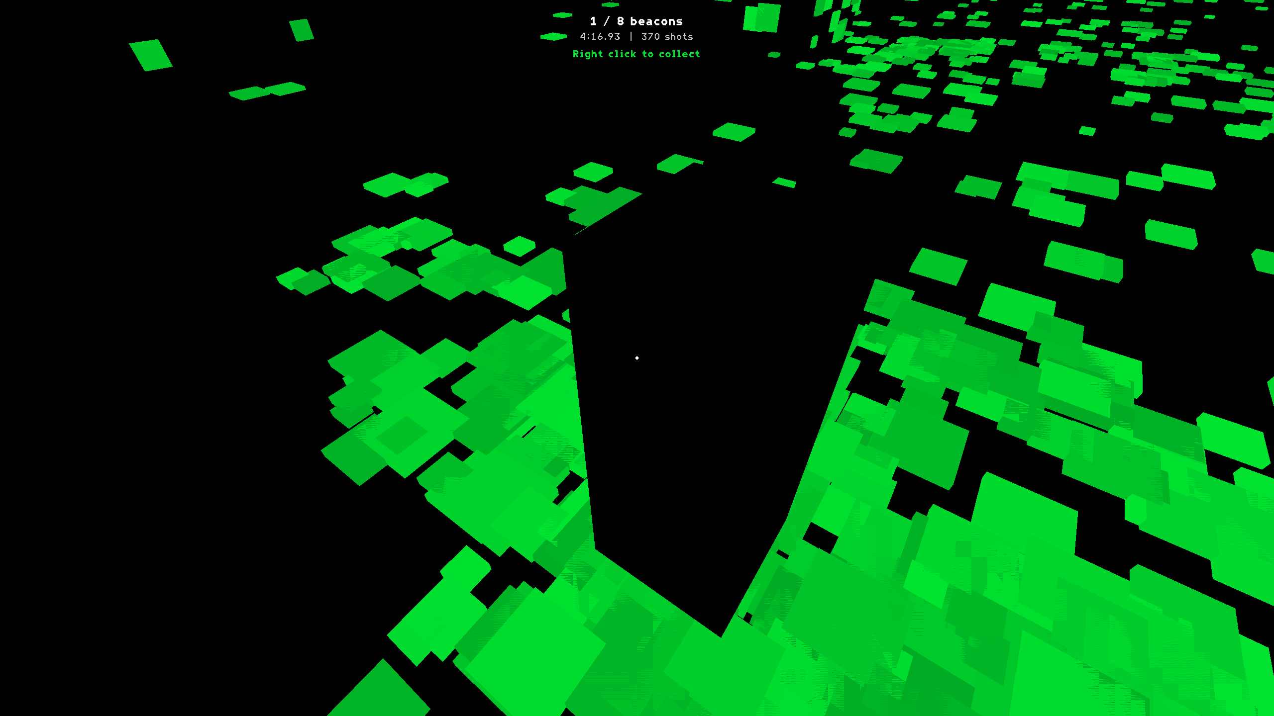 A beacon silhouette revealed by paint in the 3D space