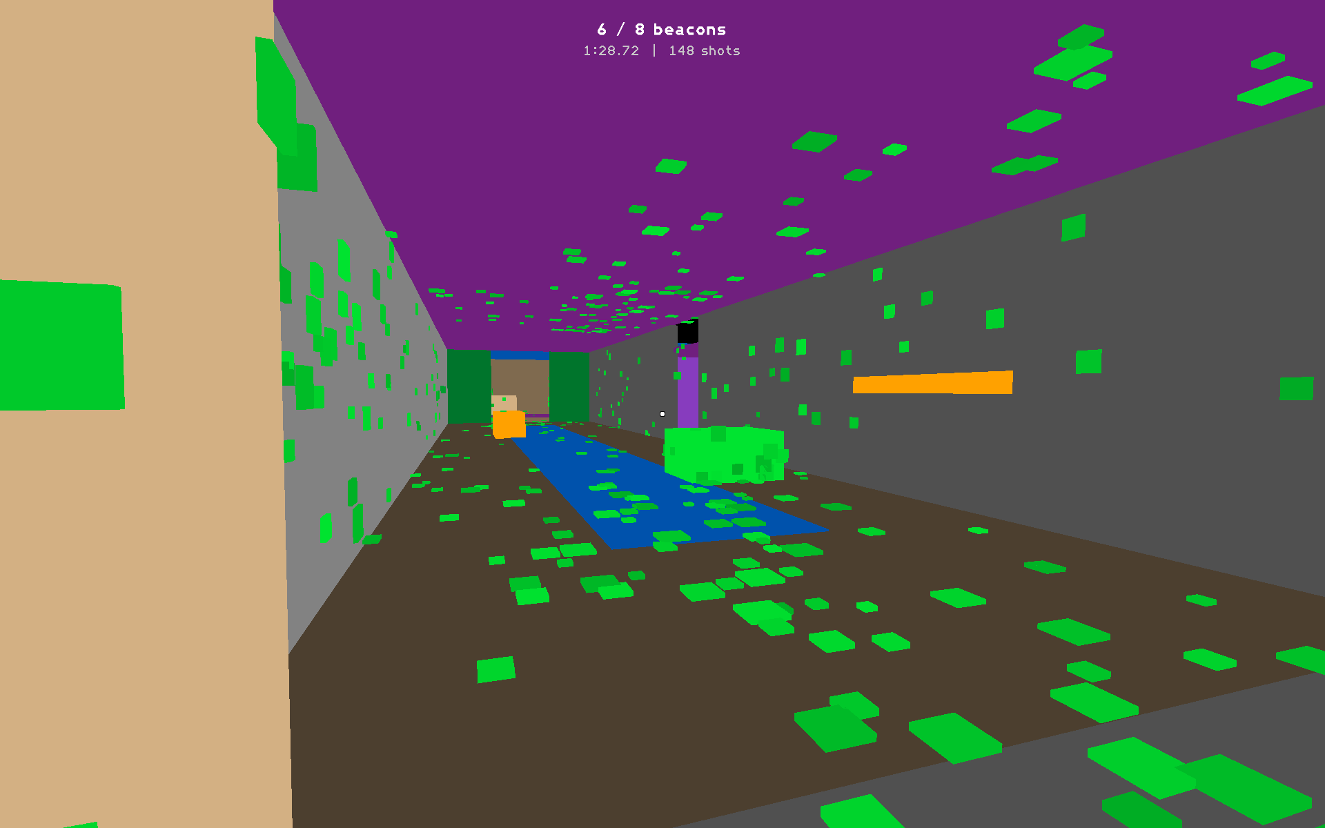 A lit-up view of the Negative Space test environment